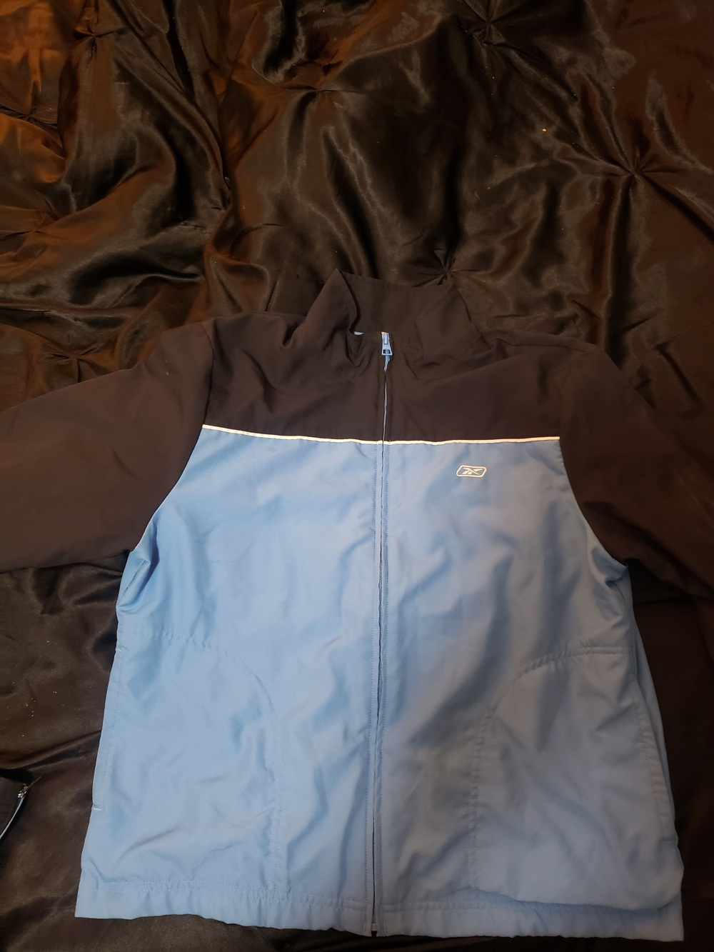 Reebok Blue and Black Lightweight Full-Zip Jacket